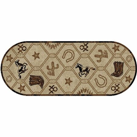 MAYBERRY RUG 2 ft. 2 in. x 5 ft. 3 in. Sandy Fork Oval Area Rug, Antique AD6402 2X5OV
